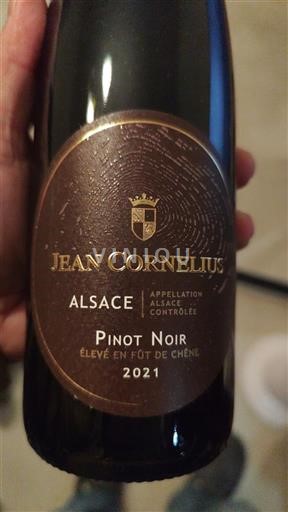 Alsacia Jean Cornelius Pinot Noir élevé en fût de chêne 2021