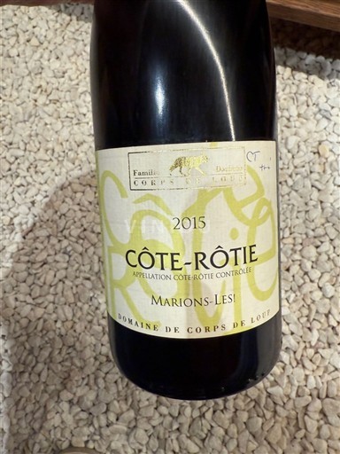 Vallée du Rhône Côte-rôtie Domaine Corps de Loup Marions-Les! 2015