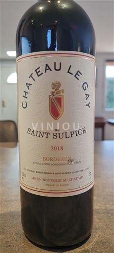 Bordeaux Domaine Romain maison Chateau Le Gay / de Saint Sulpice 2018