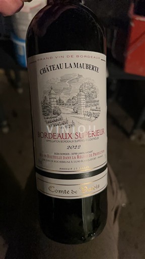Burdeos Bordeaux superior Château La Mauberte Comte de Maisis 2022