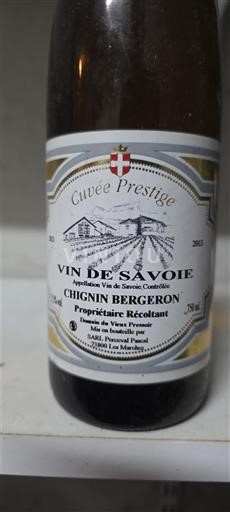 Saboya y Bugey Chignin-Bergeron Domaine Vieux Presspoir Prestige 2013