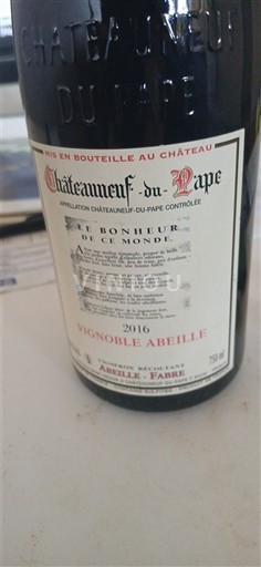 Valle del Ródano Châteauneuf-du-Pape. Vignoble Abeille Le Bonheur de Ce Monde 2016