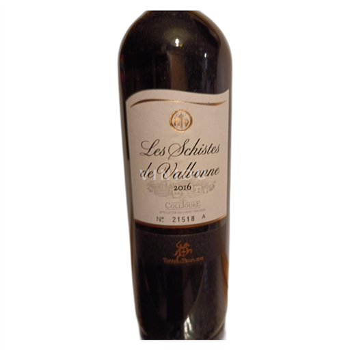 Roussillon Collioure Terres des Templiers Les Schistes de Valbonne 2016
