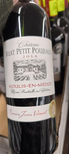 Víno Rouge sec Réserve Jean Vianet Château Ruat Petit Poujeaux 2014 Francie Bordeaux Moulis-en-Médoc AOC