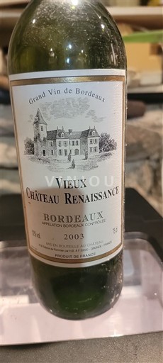 Bordeaux Château Vieux Château Renaissance 2003