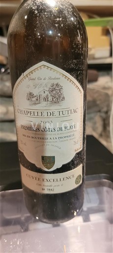 Burdeos No especificado Chapelle de Tutiac Excellence 2003