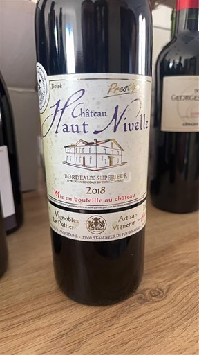 Bordeaux Bordeaux Supérieur Château Haut Nivelle Prestige 2018