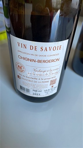 Savoie và Bugey Chignin-Bergeron Vignoble de la Pierre 2021