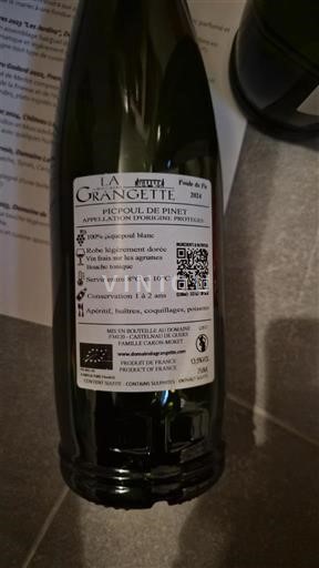 Langvedok Picpoul-de-Pinet La Grangette Neleten.