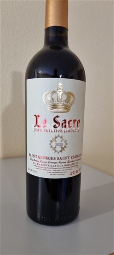Bordeaux Saint-Georges-Saint-Émilion Jean-Philippe Janoueix Le Sacre 2020