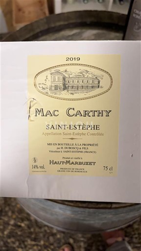 Bordeaux Saint-Estèphe Château Haut-Marbuzet Mac Carthy 2019
