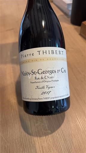 Viner Rouge sec Rue de Chaux Vieilles Vignes Pierre Thibert 2017 Frankrike Bourgogne Nuits-Saint-Georges AOC Premier Cru