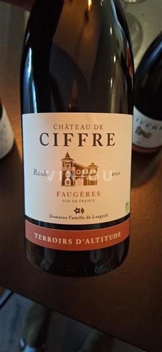 Langvedok Faugères Château Ciffre Terroirs d'Altitude 2021