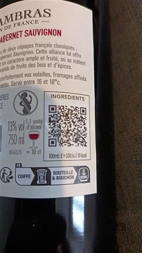 Languedoc ja Roussillon Pays d'Oc Lambras Cabernet Sauvignon Ei vuosikertaa