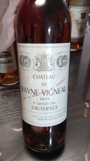 Bordeaux Sauternes Château Rayne Vigneau 1971