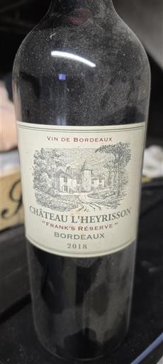Bordeaux Château L'Heyrisson Frank's Réserve 2018