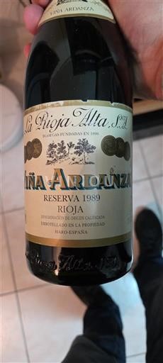 La Rioja Rioja La Rioja Alta Viña Ardanza 1989