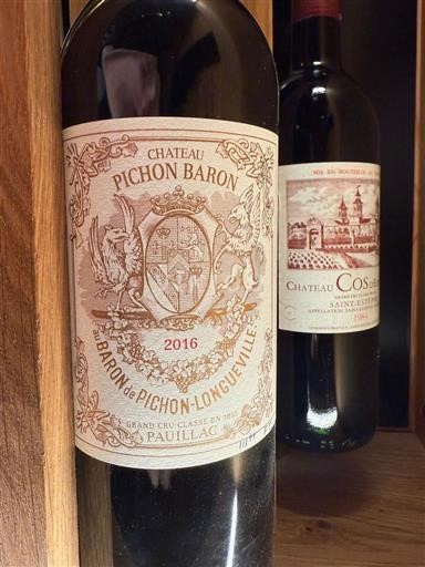 Bordeaux Pauillac Grand Cru Château Pichon Baron Baron de Pichon-Longueville 2016