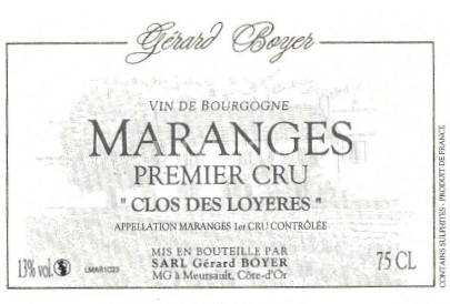 Borgonha Maranges Premier Cru Gérard Boyer Le Clos des Loyères 2022