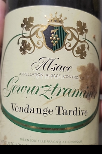 Alsace Gewurztraminer Vendanges Tardives Viticulteurs Réunis Sigolsheim 2001