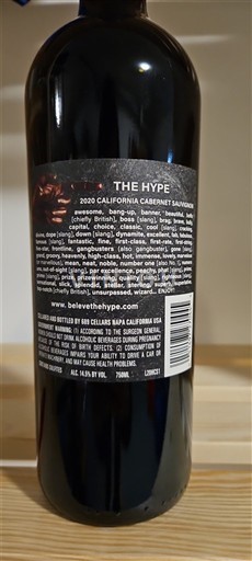 Kalifornijske AVA Ni doloceno The Hype California Cabernet Sauvignon 2020