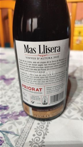 Katalonia Priorat Mas Llissera Vinyes d'Altura 2022