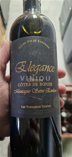 Bordeaux Montagne-Saint-Émilion Château Côtes de Bonde Elégance 2016