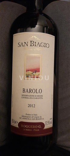 Piedmont Wines Barolo San Biagio 2012