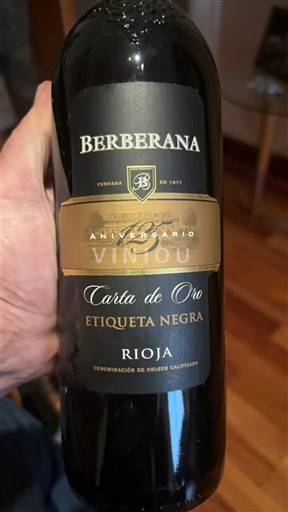 La Rioja Rioja Berberana Carta de Oro Etiqueta Negra Không niên vụ