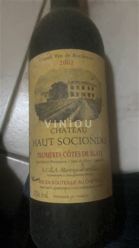 Burdeos No especificado Château Haut Sociendo 2002