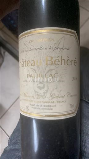 Bordeaux Pauillac Château Béhéré 2006
