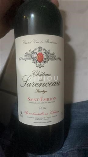 Bordeaux Saint-Émilion Château Sarencreau Prestige 2016