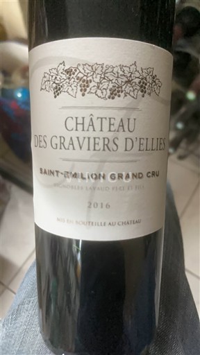 Bordeaux Saint-Émilion Grand Cru Grand Cru Château S Graviers d'Ellies 2016