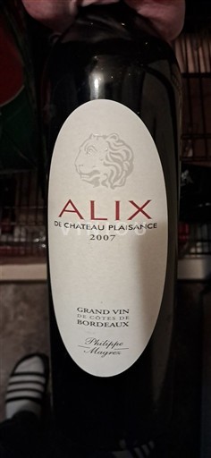 Bordeaux Château Plaisance Alix 2007