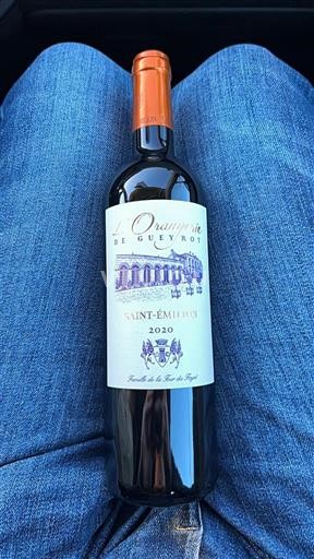 Bordeaux Saint-Émilion L'Orangerie de Gueyrosse 2020