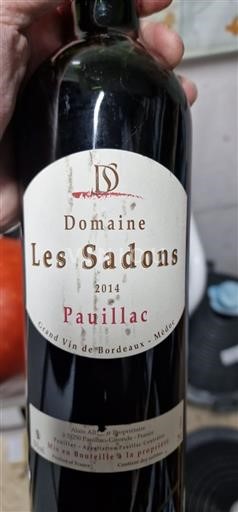Bordeaux Pauillac Domaine Les Sadons 2014