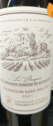 Bordeaux Puisseguin-Saint-Émilion Domaine Les Domaines Edmond de Rothschild Le Bouquet 2021
