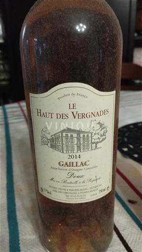 Tây Nam Gaillac Le Haut des Vergnades 2014