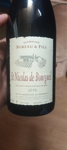 Thung lũng sông Loire Saint-Nicolas-De-Bourgueil Domaine Bureau & Fils 2016