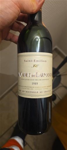Bordeaux Saint-Émilion Le Cadet de Larmande 1989