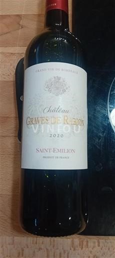 Bordeaux Saint-Émilion Château Graves de Rébion 2020