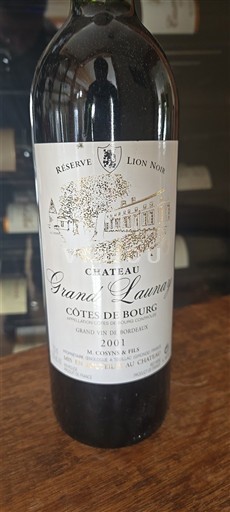 Bordeaux Côtes-de-bourg Château Grand Launay Réserve Lion Noir 2001