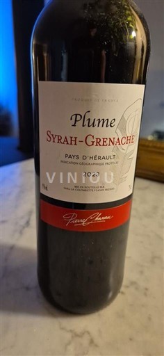 Langvedok Ni doloceno Pierre Chavin Plume Syrah-Grenache 2023