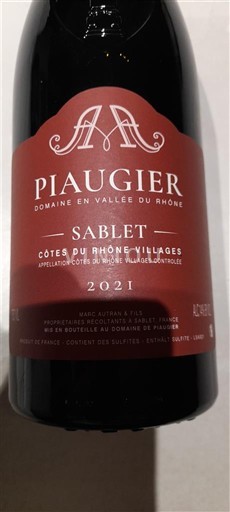 Rhône-dalen Ikke specificeret Domaine Piaugier Sablet 2021