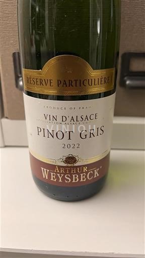 Alsace Arthur Wey sbeck Réserve Particulière 2022