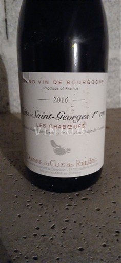 Wines Rouge sec Les Chabeufs Domaine Clos des Poulettes 2016 France Burgundy Nuits-Saint-Georges AOC Premier Cru