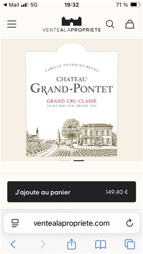 Bordeaux Saint-Émilion Grand Cru Grand Cru Château Grand-Pontet 2019