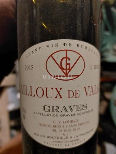 Bordeaux Graves Cailloux de Val 2015