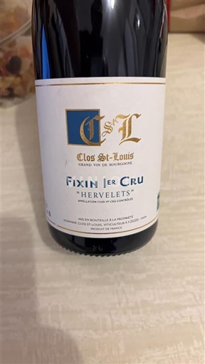 Borgoña Fixin Premier Cru Clos St-Louis Hervelets Sin añada