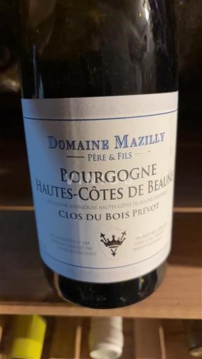 Borgogna Hautes Côtes de Beaune Domaine Mazilly Père & Fils Clos du Bois Prévot 2018